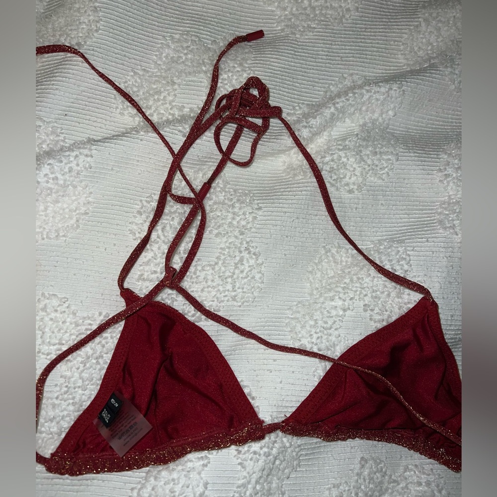 Triangl Red Sparkly Bikini Set - Picture 3 of 7